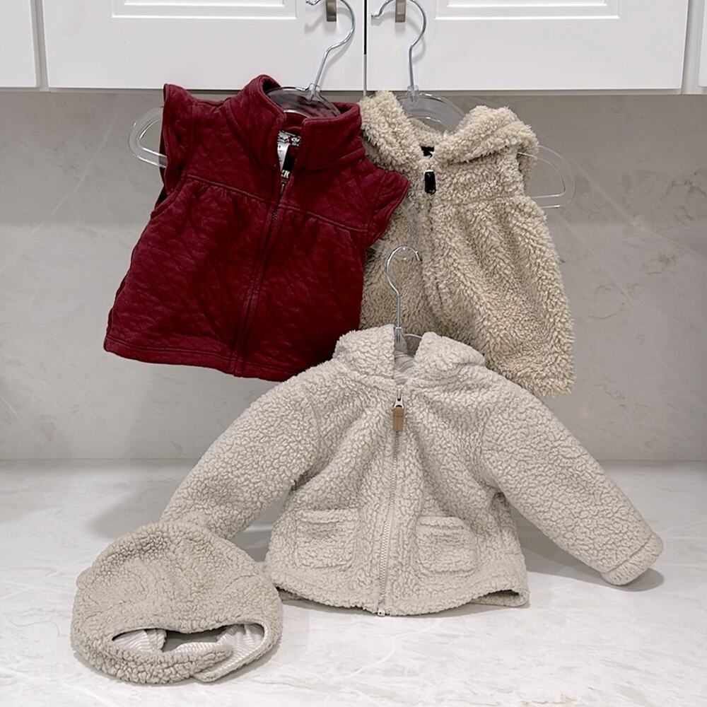 Carter’s Four Piece Winter Bundle 6 Months Teddy Jacket & 2 Vests